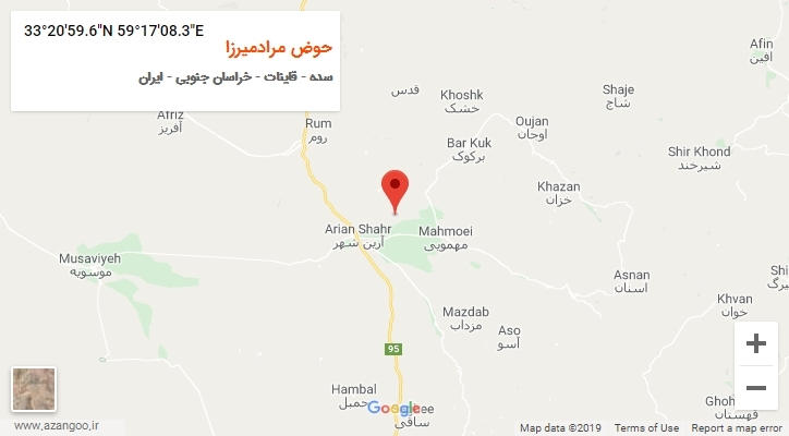 روستای حوض مرادمیرزا بر روی نقشه