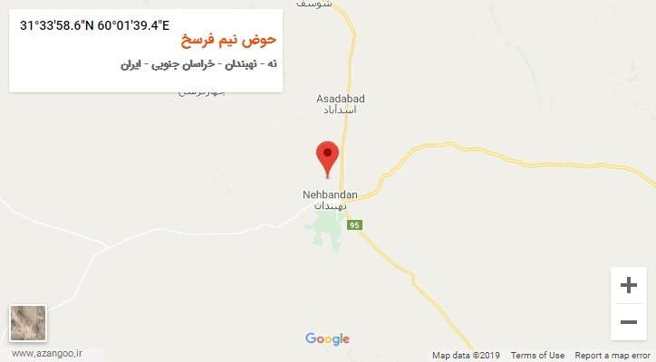 روستای حوض نیم فرسخ بر روی نقشه