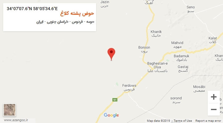 روستای حوض پشته کلاغ بر روی نقشه