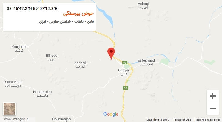 روستای حوض پیرسنگی بر روی نقشه