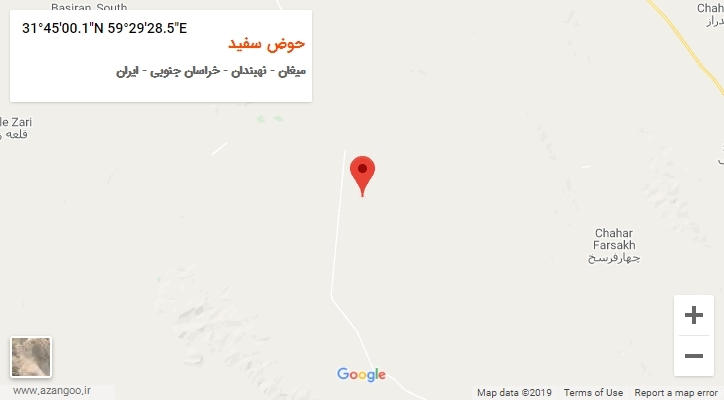 روستای حوض سفید بر روی نقشه
