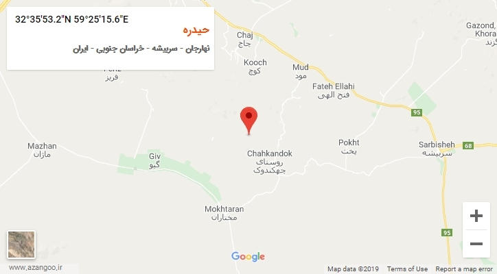 روستای حیدره بر روی نقشه