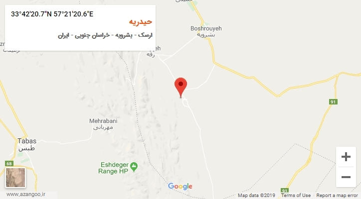 روستای حیدریه بر روی نقشه