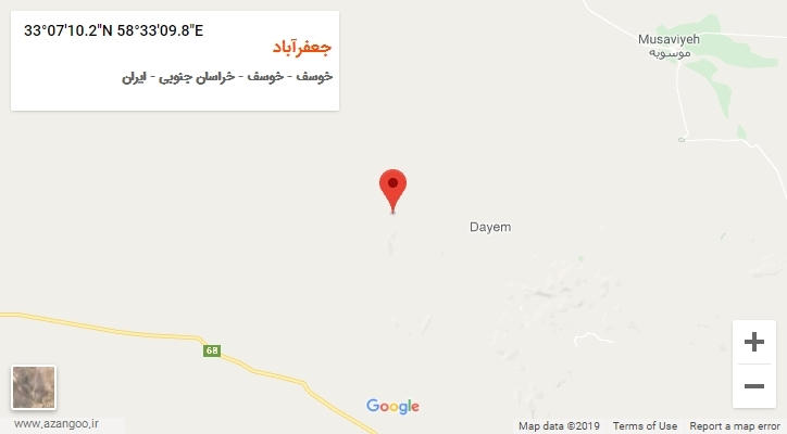 روستای جعفرآباد بر روی نقشه