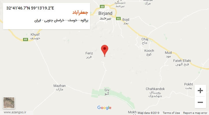 روستای جعفرآباد بر روی نقشه