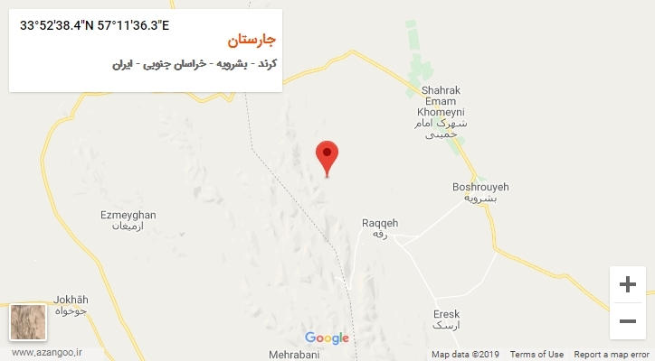 روستای جارستان بر روی نقشه