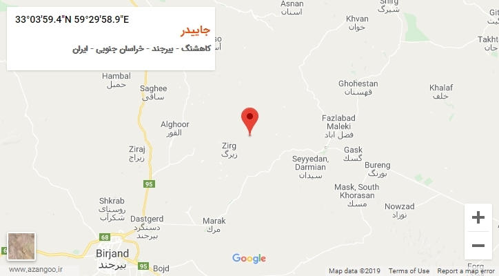 روستای جاییدر بر روی نقشه