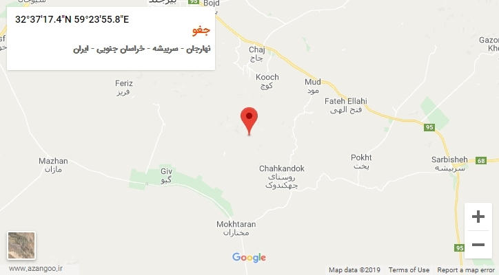 روستای جغو بر روی نقشه