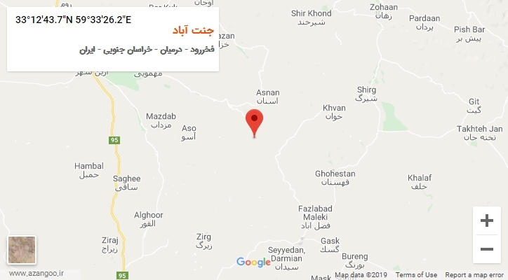 روستای جنت آباد بر روی نقشه