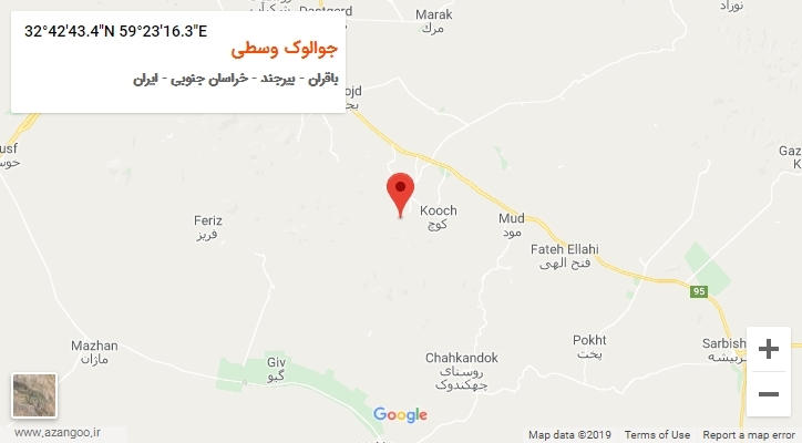 روستای جوالوک وسطی بر روی نقشه
