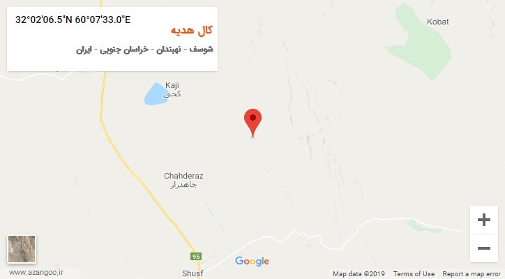 روستای کال هدیه بر روی نقشه