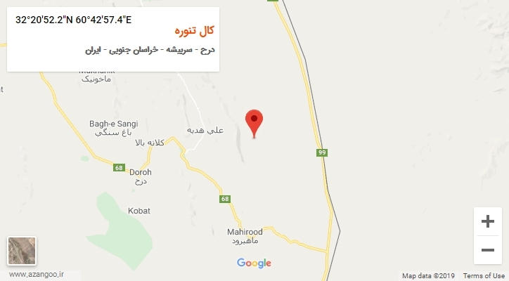 روستای کال تنوره بر روی نقشه
