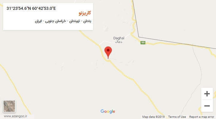 روستای کاریزنو بر روی نقشه