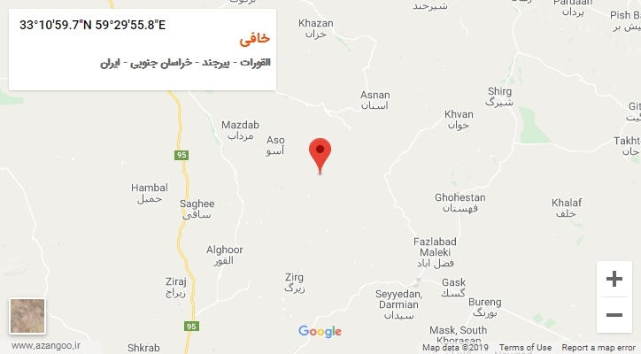 روستای خافی بر روی نقشه
