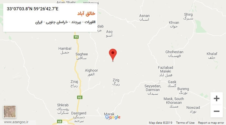 روستای خالق آباد بر روی نقشه