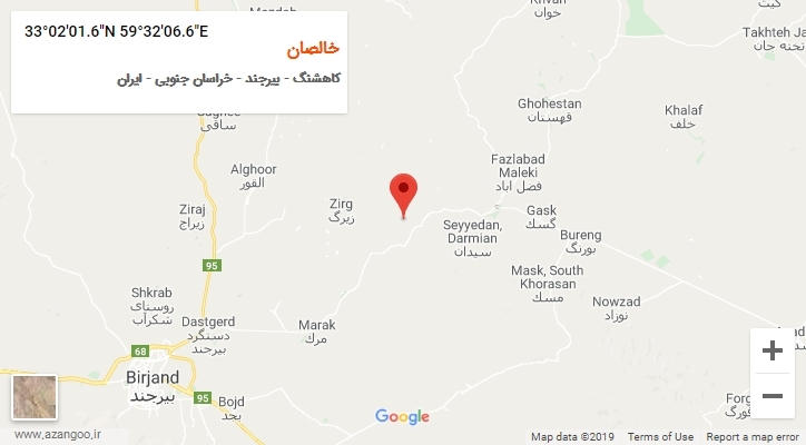 روستای خالصان بر روی نقشه