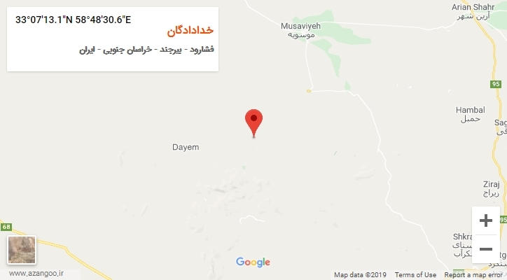 روستای خدادادگان بر روی نقشه
