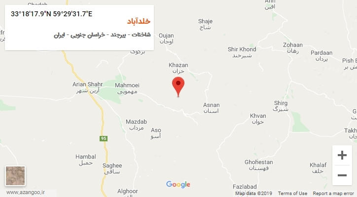 روستای خلدآباد بر روی نقشه