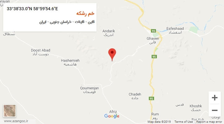 روستای خم رشکه بر روی نقشه