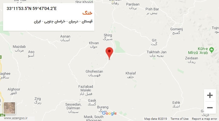 روستای خنگ بر روی نقشه