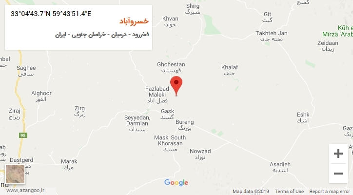 روستای خسروآباد بر روی نقشه