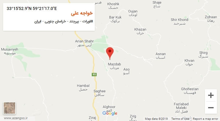 روستای خواجه علی بر روی نقشه
