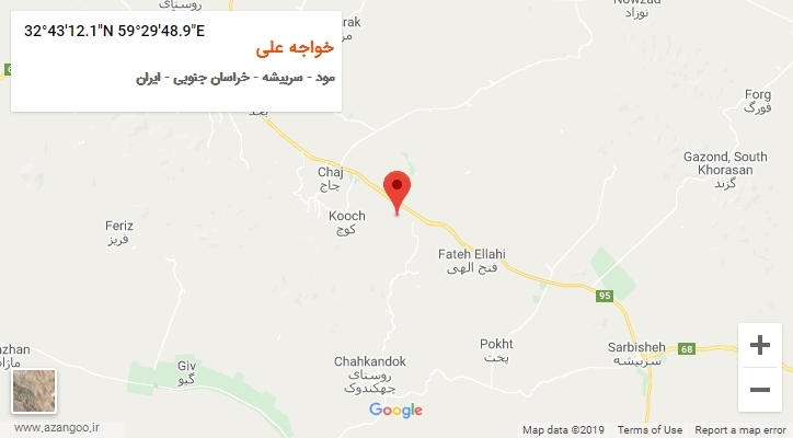 روستای خواجه علی بر روی نقشه