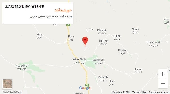 روستای خورشیدآباد بر روی نقشه