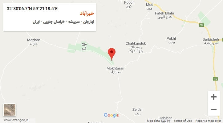 روستای خیرآباد بر روی نقشه