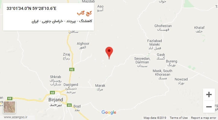 روستای کج گاب بر روی نقشه