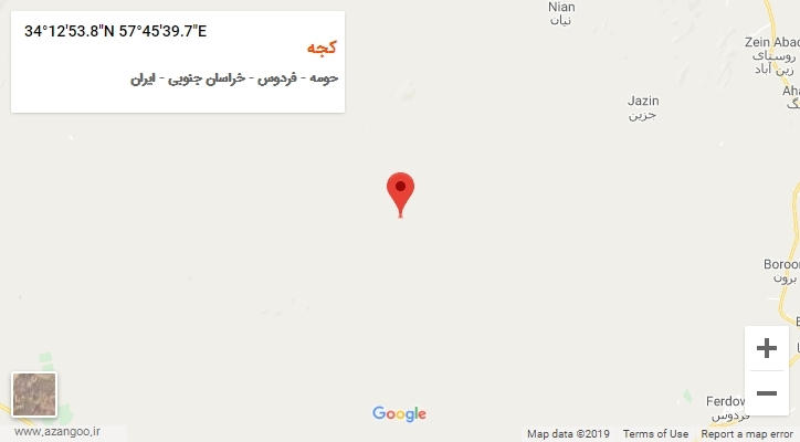 روستای کجه بر روی نقشه