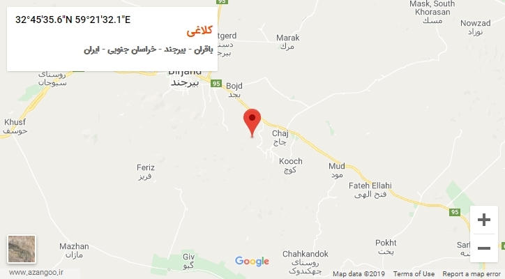 روستای کلاغی بر روی نقشه