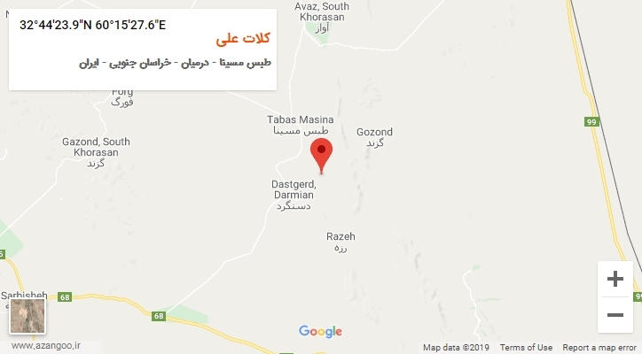 روستای کلات علی بر روی نقشه
