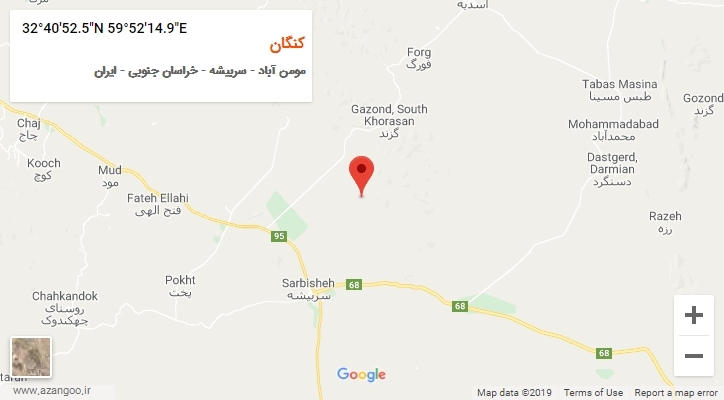 روستای کنگان بر روی نقشه
