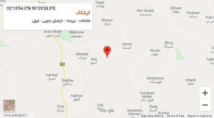 روستای کرشکک بر روی نقشه