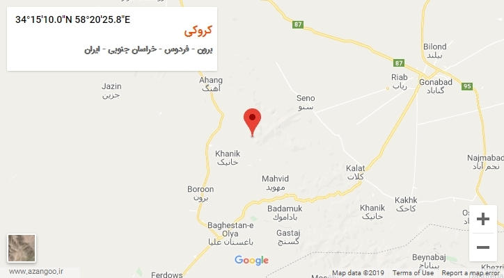 روستای کروکی بر روی نقشه