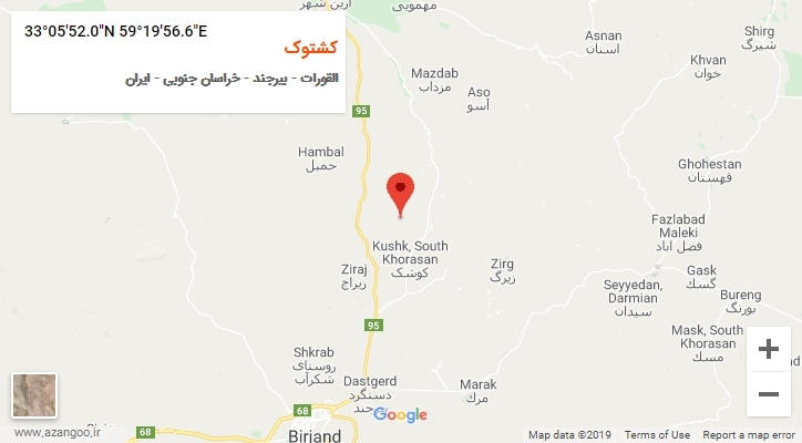 روستای کشتوک بر روی نقشه