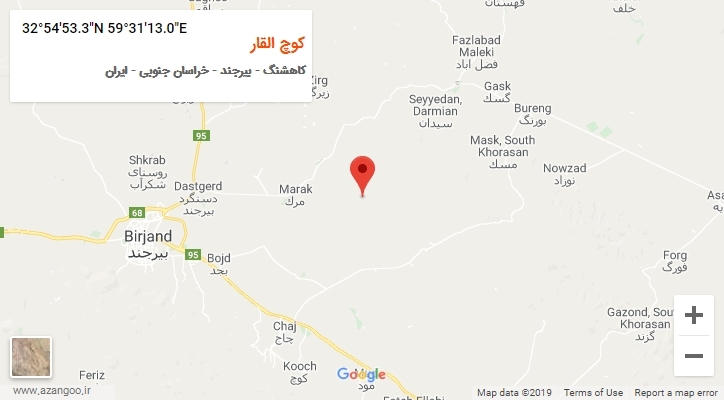 روستای کوچ القار بر روی نقشه