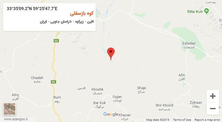 روستای کوه بازسفلی بر روی نقشه