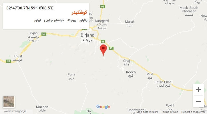 روستای کوشکیدر بر روی نقشه