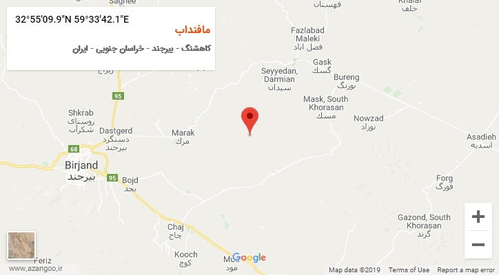روستای مافنداب بر روی نقشه