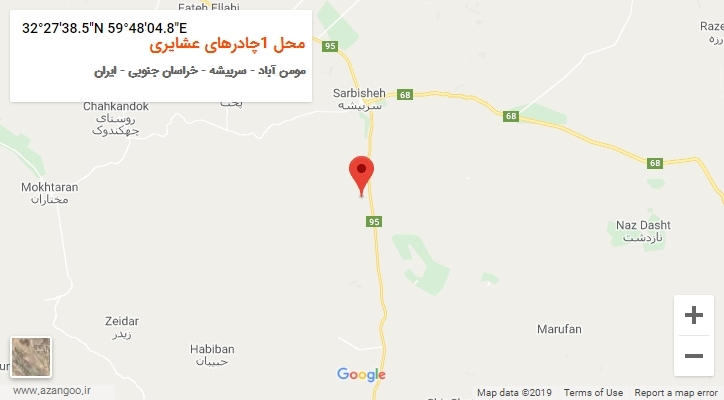 روستای محل 1چادرهای عشایری بر روی نقشه