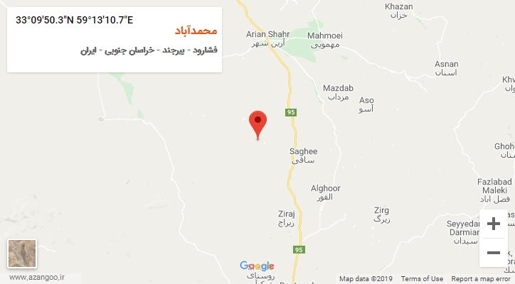 روستای محمدآباد بر روی نقشه