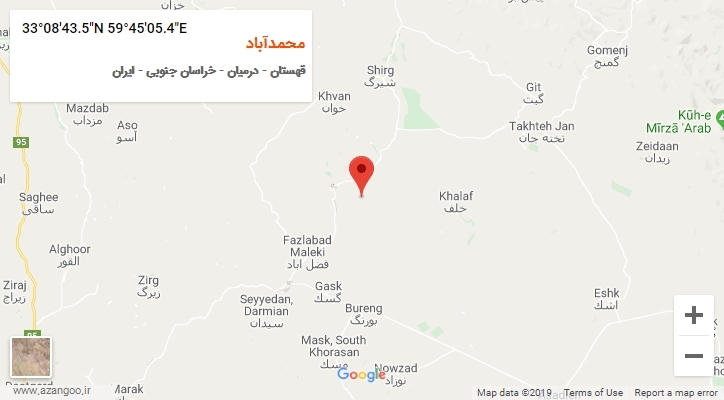 روستای محمدآباد بر روی نقشه