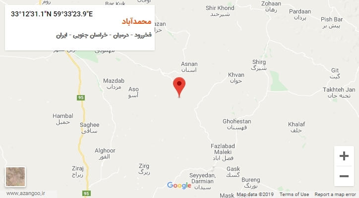 روستای محمدآباد بر روی نقشه