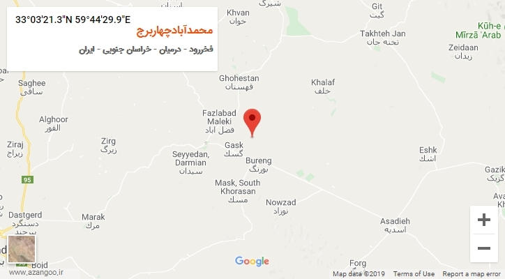 روستای محمدآبادچهاربرج بر روی نقشه