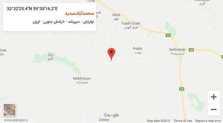 روستای محمدآبادسدید بر روی نقشه