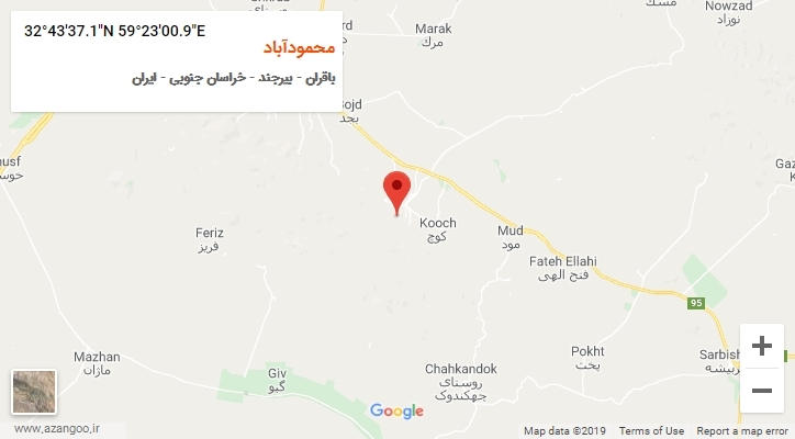 روستای محمودآباد بر روی نقشه