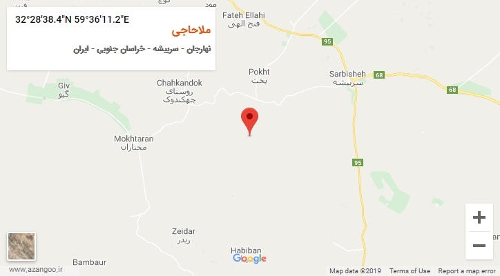 روستای ملاحاجی بر روی نقشه