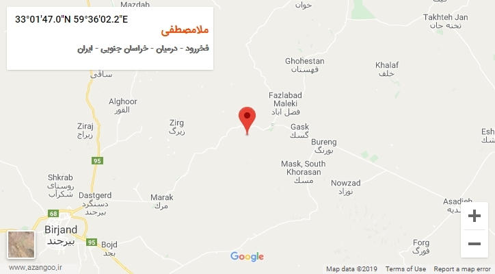 روستای ملامصطفی بر روی نقشه